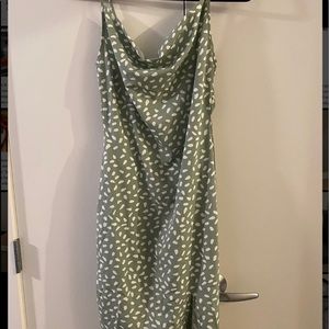 Green printed midi dress